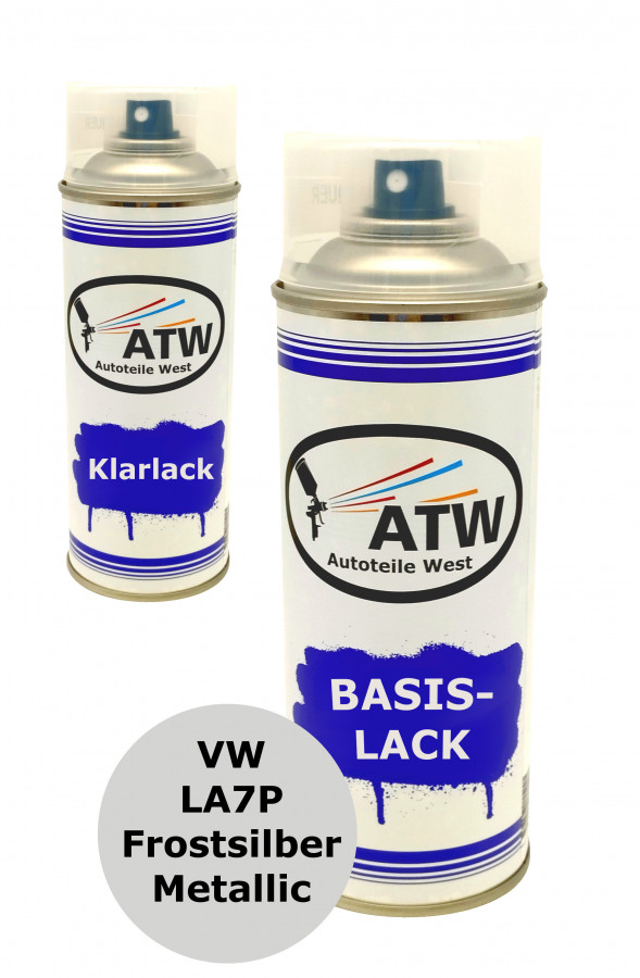 Autolack für VW LA7P Frostsilber Metallic+400ml Klarlack Set